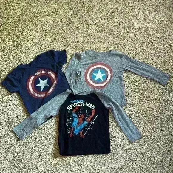 Marvel and Jumping Beans Captain America and Spider Man shirts-4T - Picture 1 of 5